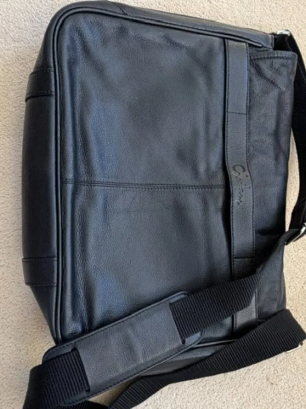 Cole Haan Pebbled Leather Laptop Messenger Bag